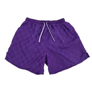 Vintage UMBRO Soccer Shorts Adult Size L Purple Checkered 90s Made in the USA